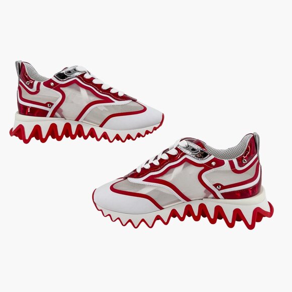 Christian Louboutin Sharkina White Mesh Red Sneakers Size 38.5 US 8.5 Women's 05 - Picture 11 of 15